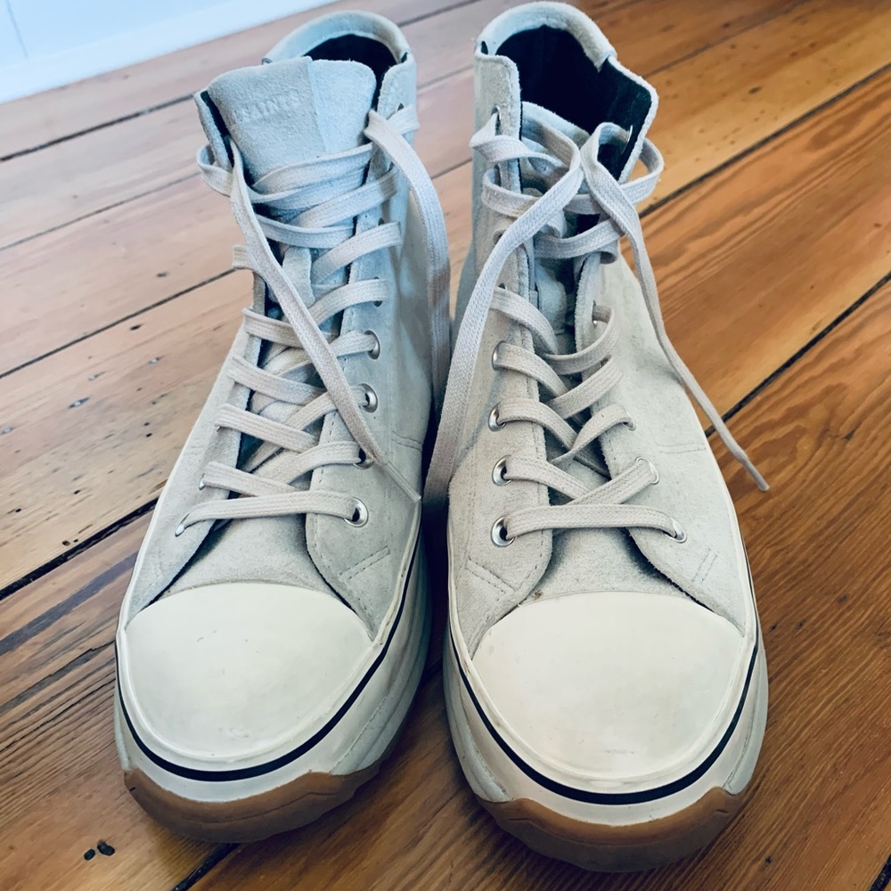 All Saints High Top Sneaker Women’s Gray Suede Lace Up